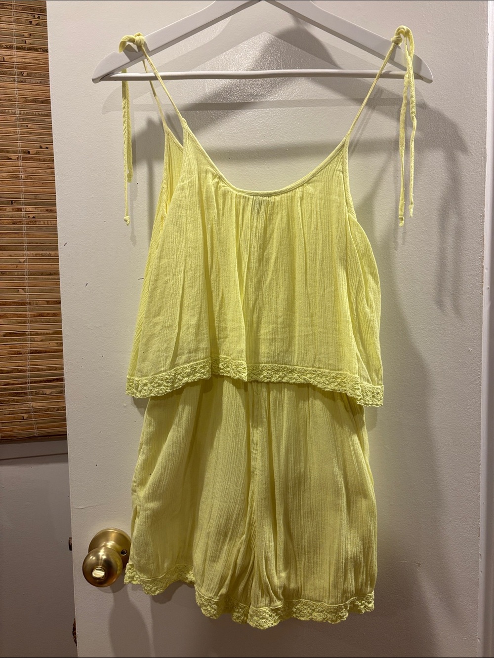 aerie Yellow Tie-Shoulder Romper